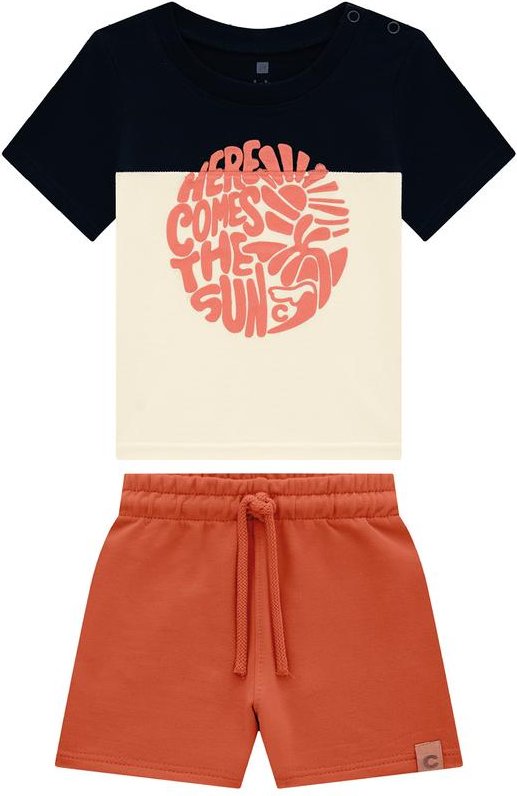 Imagem principal Conjunto Preto Here Comes The Sun Menino Carinhoso Carinhoso