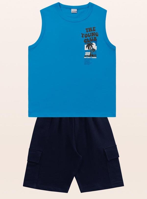 Imagem principal Conjunto Regata/Bermuda Azul Fakini Kids Fakini Kids
