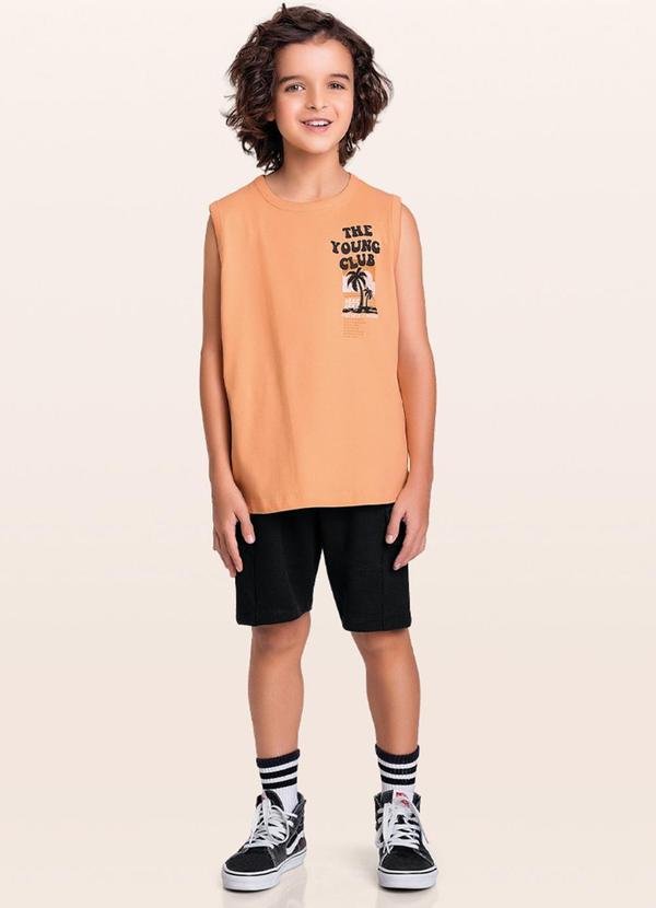 Imagem principal Conjunto Regata/Bermuda Preto Fakini Kids Fakini Kids