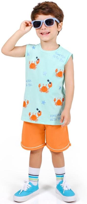 Imagem principal Conjunto Regata e Bermuda Azul Tink Bink Tink Bink