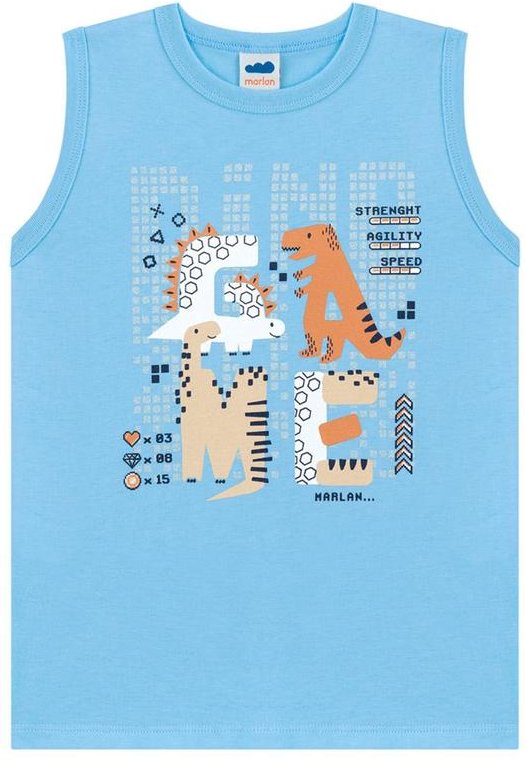 Imagem principal Conjunto Regata e Bermuda em Microfibra Azul Marlan Marlan