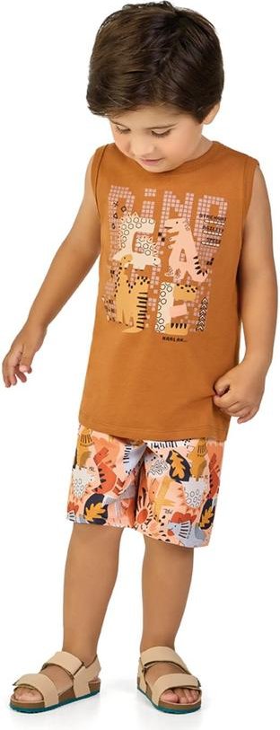 Imagem principal Conjunto Regata e Bermuda em Microfibra Marrom Marlan Marlan