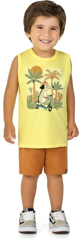 Imagem principal Conjunto Regata e Bermuda em Moletinho Amarelo Marlan Marlan