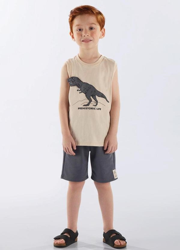 Conjunto Regata e Bermuda Infantil Bege