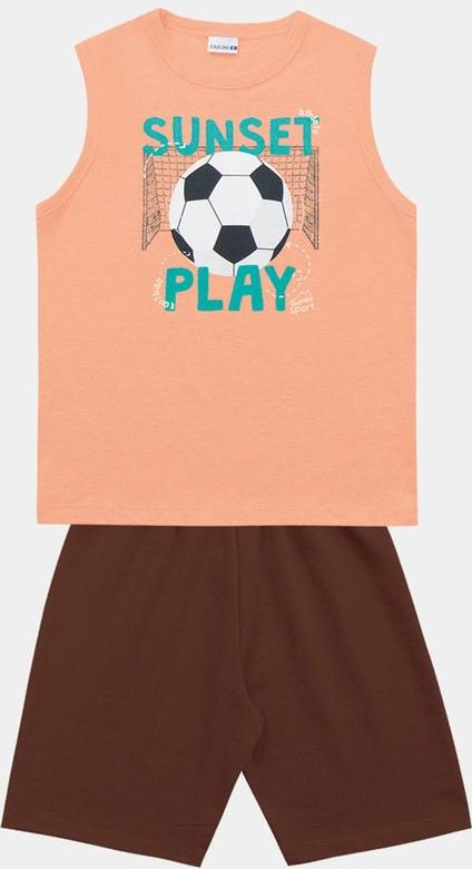 Imagem principal Conjunto Regata e Bermuda Laranja Fakini Kids Fakini Kids