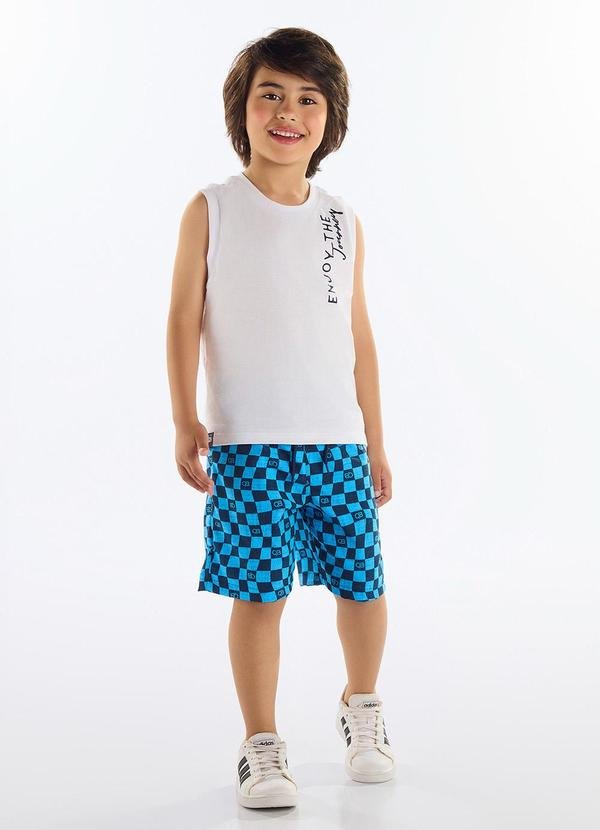 Imagem principal Conjunto Regata e Bermuda Menino Branco Quimby Quimby