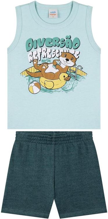 Imagem principal Conjunto Regata e Bermuda Quadriculado Verde Marlan Marlan