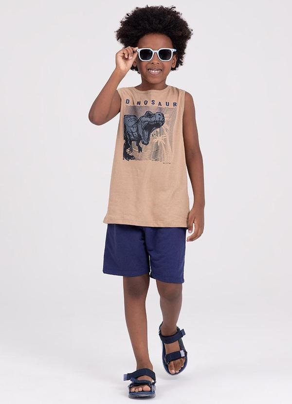 Imagem principal Conjunto Regata Infantil Dinosaur Bege VIDA COSTEIRA VIDA COSTEIRA