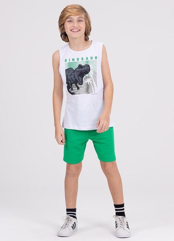 Imagem principal Conjunto Regata Infantil Dinosaur Branco VIDA COSTEIRA VIDA COSTEIRA