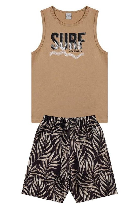 Imagem principal Conjunto Regata Infantil Sublimado Surf Bege VIDA COSTEIRA VIDA COSTEIRA