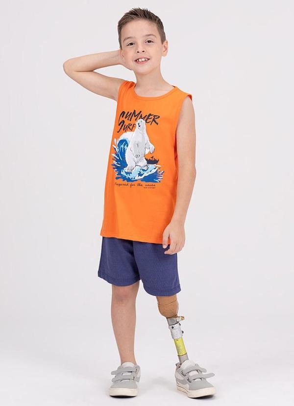 Imagem principal Conjunto Regata Infantil Summer Surf Laranja VIDA COSTEIRA VIDA COSTEIRA