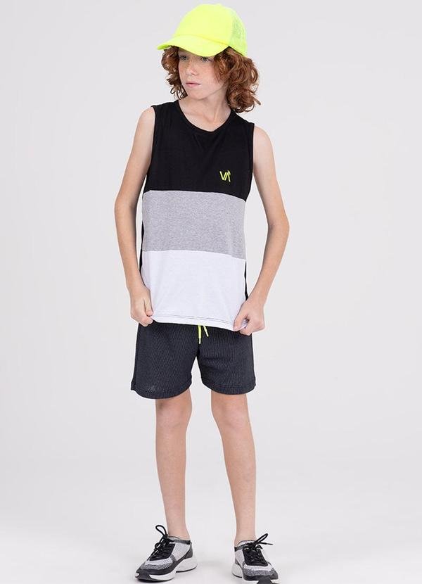 Imagem principal Conjunto Regata Infantil Tricolor Preto VIDA COSTEIRA VIDA COSTEIRA