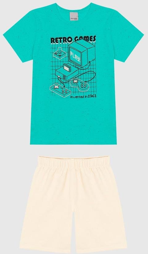 Imagem principal Conjunto Retro Game Maquinetado Menino Verde Malwee Kids Malwee Kids