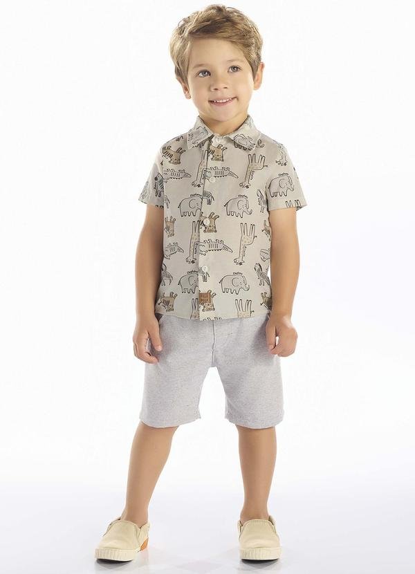 Imagem principal Conjunto Tricoline Bege Pulla Bulla Pulla Bulla