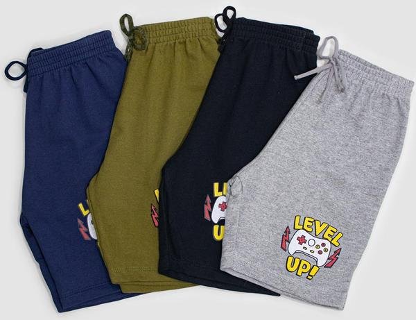 Imagem principal Kit 4 Bermudas Infantis de Moletom Gamer - Sortido Turminha Turminha