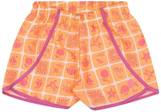 Imagem principal Short Infantil Menina Estampado Tactel Laranja Elian Elian