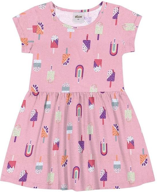 Imagem principal Vestido Infantil Menina Meia Malha Sorvete Rosa Elian Elian