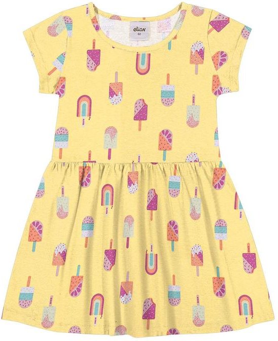 Imagem principal Vestido Menina Meia Malha Sorvete Amarelo Elian Elian