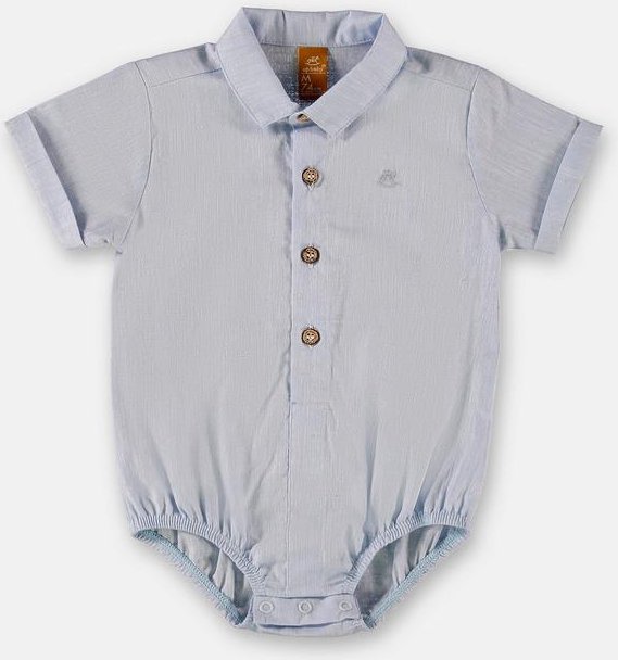 Body para Bebê Menino em Tecido Luhi Azul