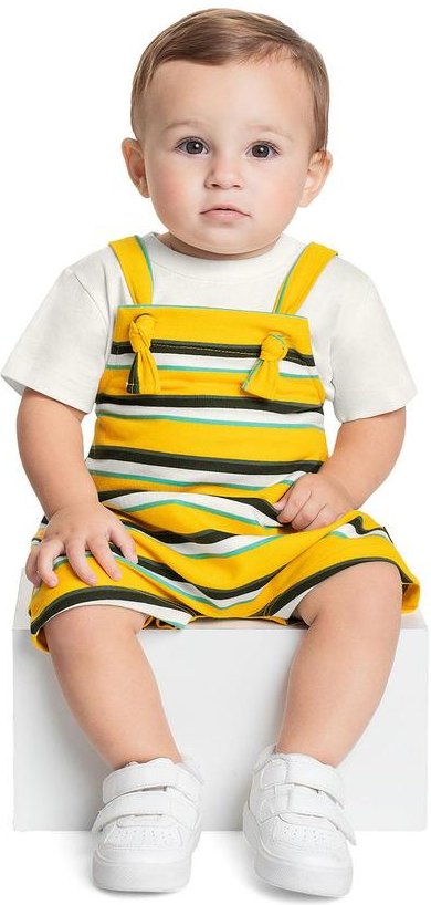 Imagem principal Conjunto Blusa e Jardineira Bebê Bege Bee Loop Bee Loop