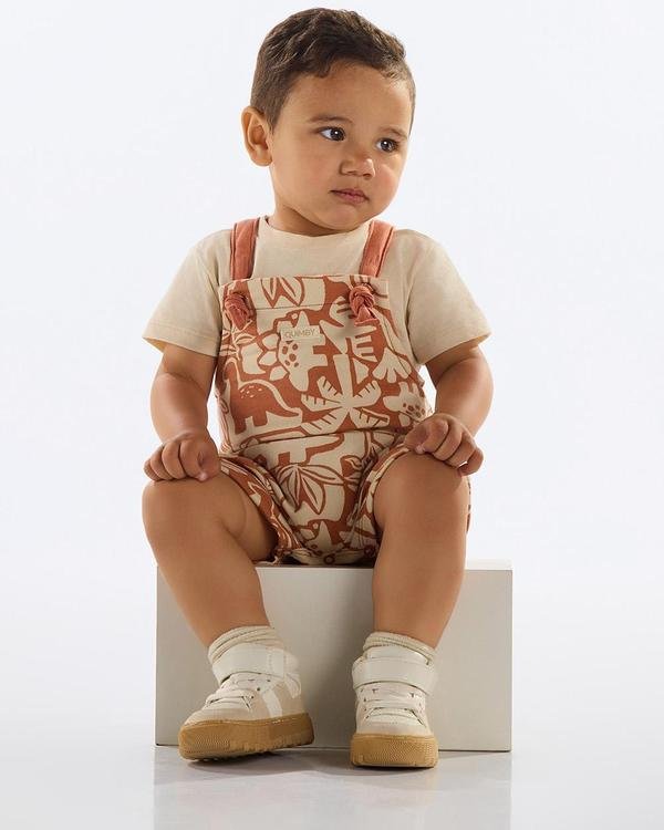 Imagem principal Conjunto Camiseta e Jardineira Bebê Bege Quimby Quimby