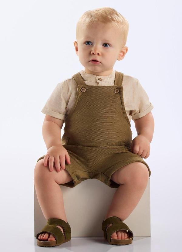 Imagem principal Jardineira Malha Sarjada Bebê Bege Up Baby Up Baby