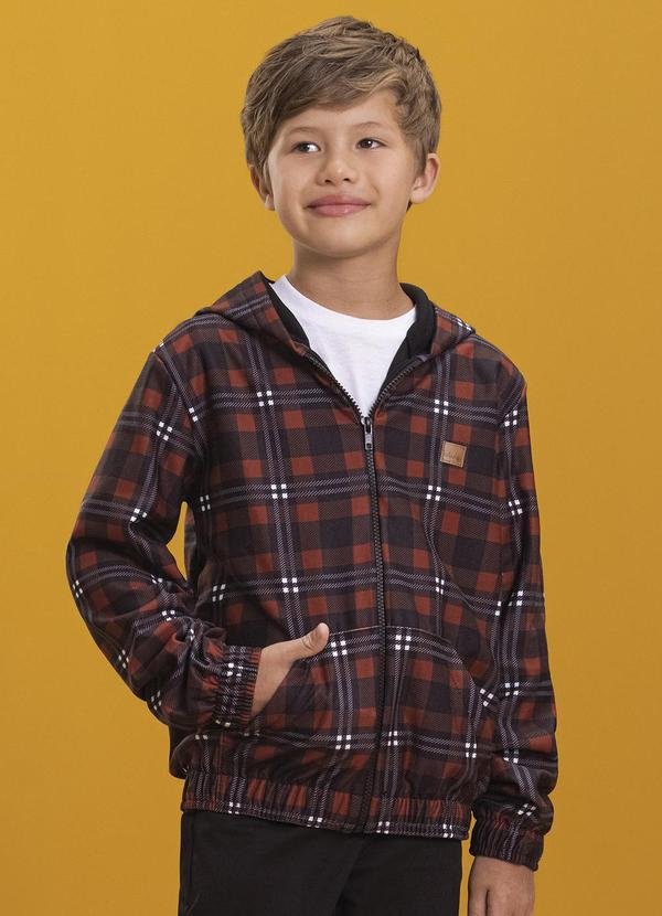 Imagem principal Jaqueta Infantil em Molecotton Xadrez Marrom Ioluig Ioluig