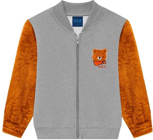 Imagem principal Jaqueta Infantil em Moletom com Pelo Cinza Ddk Ddk