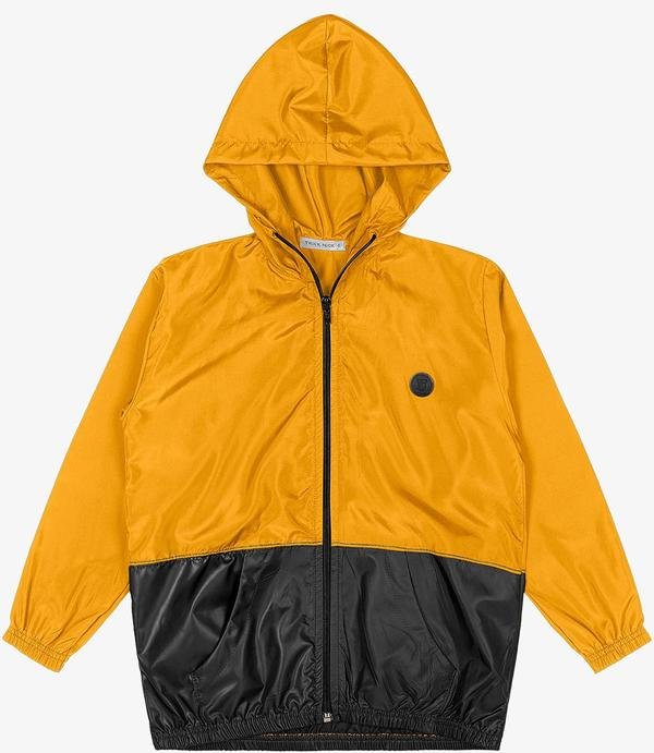 Jaqueta Infantil Masculina com Capuz Amarelo