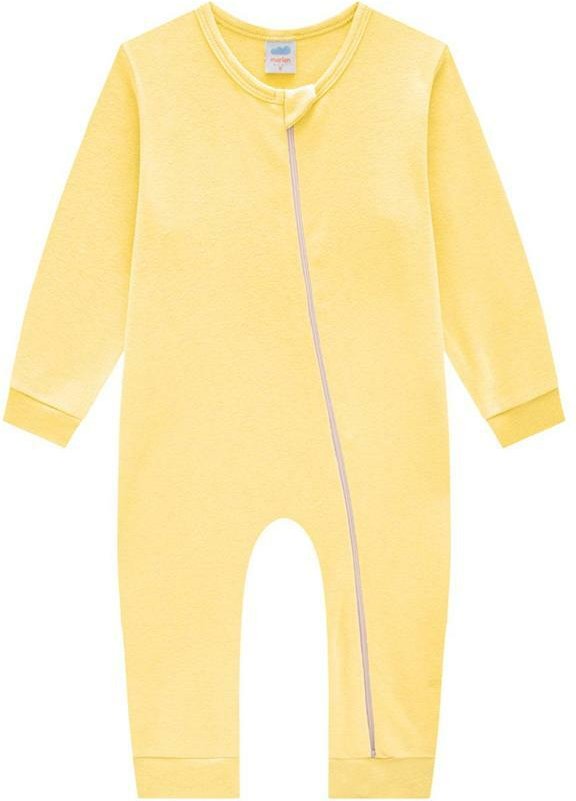 Imagem principal Macacão Bebê em Suedine Unissex Amarelo Marlan Marlan