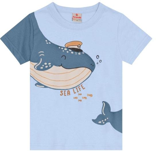 Imagem principal Camiseta Infantil Menino de Baleia Azul Brandili Brandili