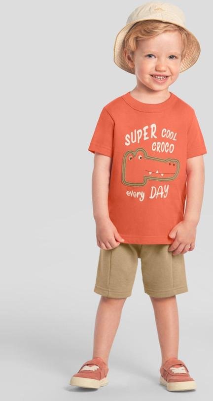 Imagem principal Conjunto Infantil Menino de Jacaré Laranja Brandili Brandili