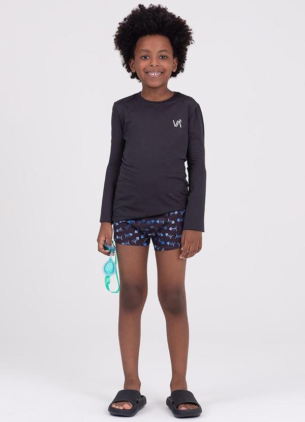 Imagem principal Conjunto Manga Longa Uv 50+ Peixinhos Preto VIDA COSTEIRA VIDA COSTEIRA