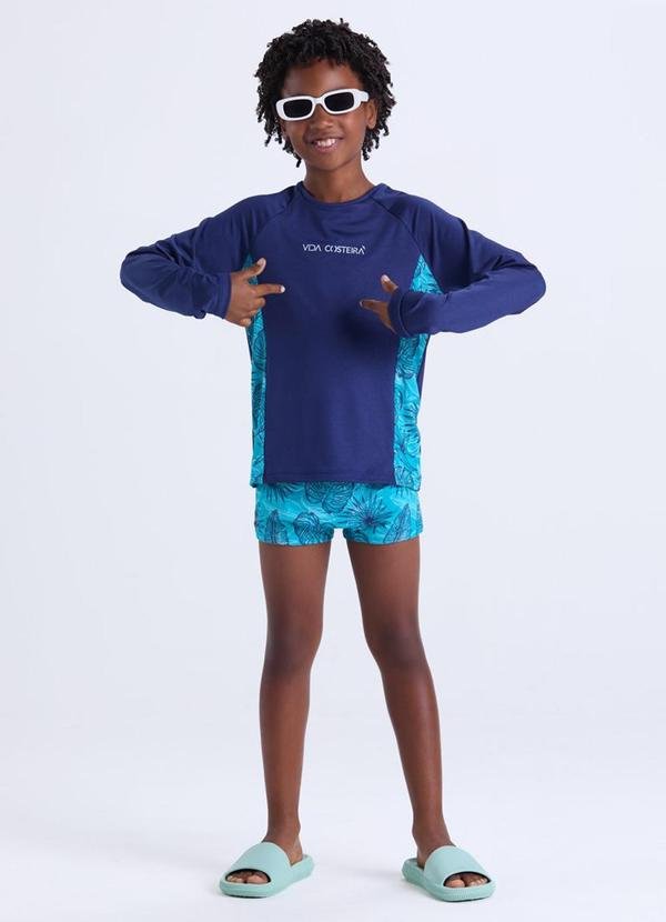 Imagem principal Conjunto Moda Praia Uv50+ Masculino Azul VIDA COSTEIRA VIDA COSTEIRA