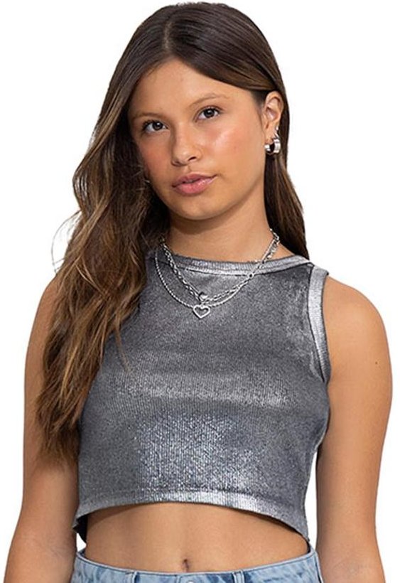 Top Infantil Menina Brilho Preto