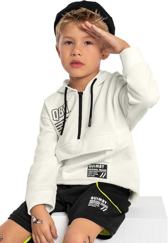 Imagem principal Blusão Infantil em Moletom Bege Quimby Quimby