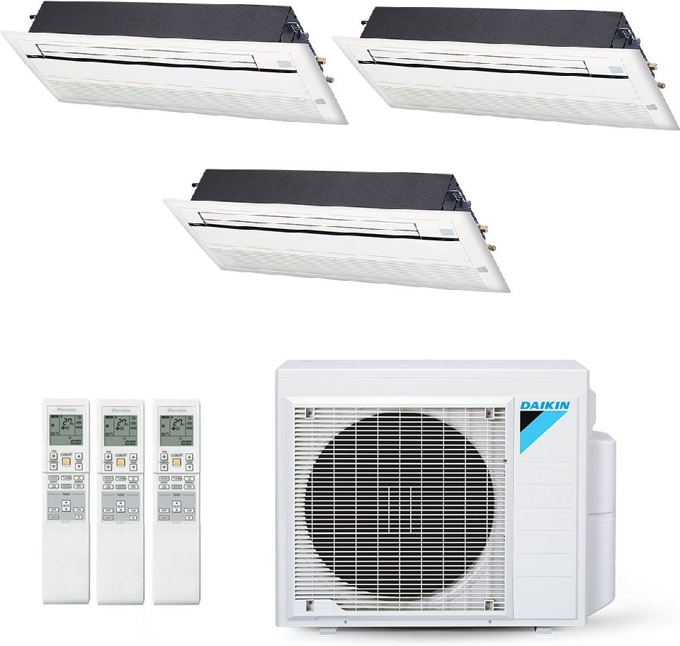 Imagem principal Ar-Condicionado Multi Split Inverter Daikin 23.000 BTUs (2x Evap Cassete 1 Via 9.000 + 1x Evap Cassete 1 Via 12.000) Quente/Frio 220V Branco Branco