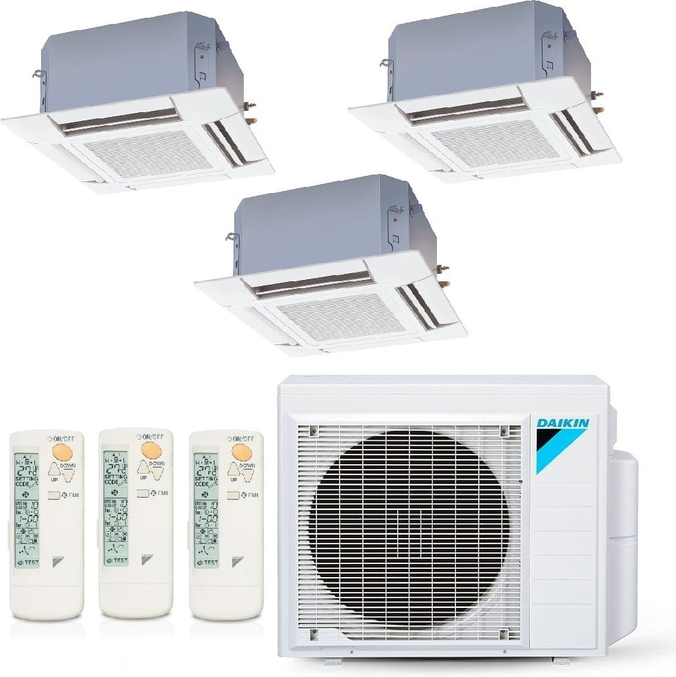Imagem principal Ar-Condicionado Multi Split Inverter Daikin 23.000 BTUs (2x Evap Cassete 4 Vias 9.000 + 1x Evap Cassete 4 Vias 12.000) Quente/Frio 220V Branco Branco