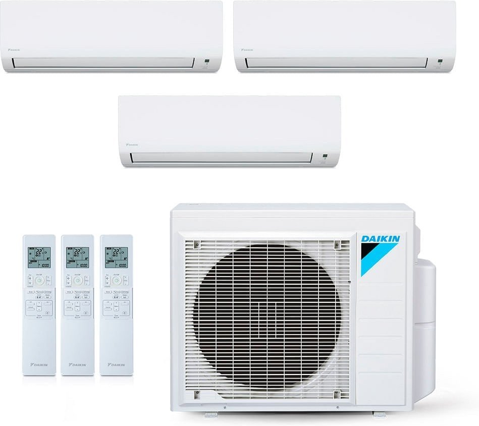 Imagem principal Ar-Condicionado Multi Split Inverter Daikin 24.000 BTUs (1x Evap HW 9.000 + 1x Evap HW 12.000 + 1x Evap HW 18.000) Quente/Frio 220V Branco Branco