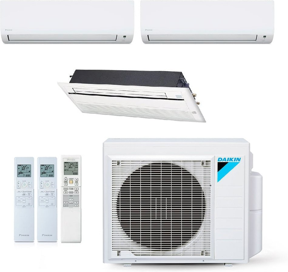 Imagem principal Ar-Condicionado Multi Split Inverter Daikin 24.000 BTUs (2x Evap HW 9.000 + 1x Evap Cassete 1 Via 12.000) Quente/Frio 220V Branco Branco