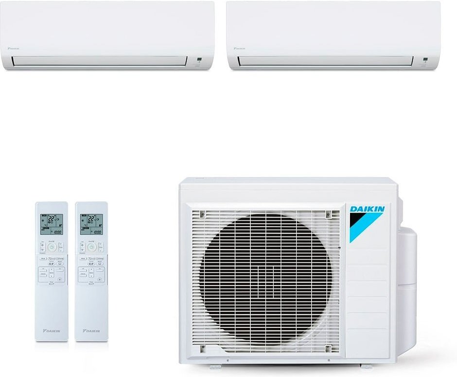 Imagem principal Ar-Condicionado Multi Split Inverter Daikin 28.000 BTUs (1x Evap HW 18.000 + 1x Evap HW 24.000) Quente/Frio 220V Branco Branco