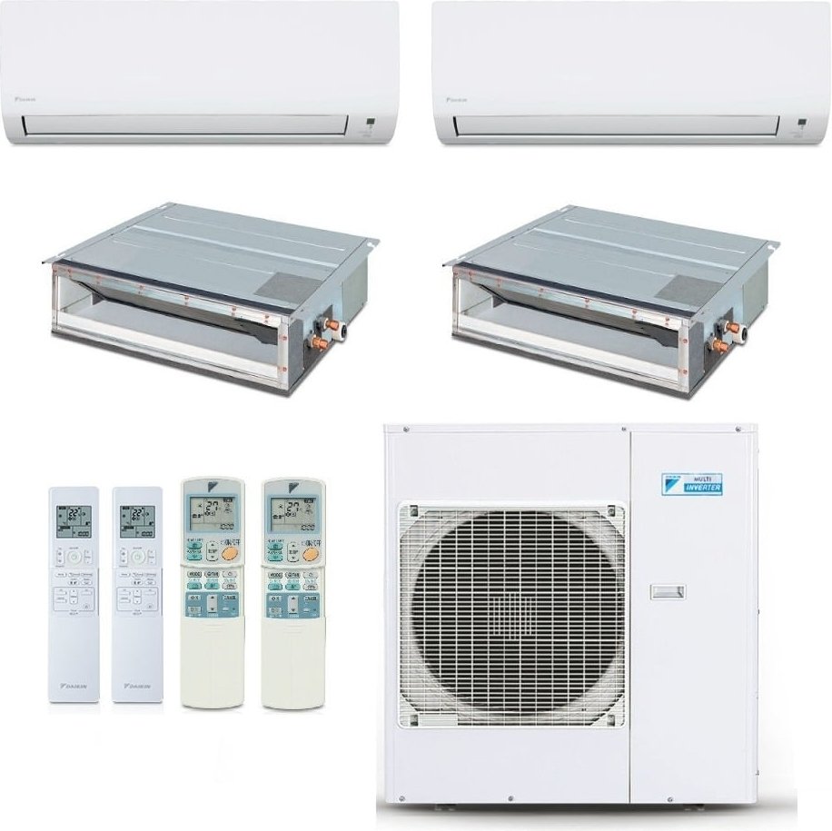 Imagem principal Ar-Condicionado Multi Split Inverter Daikin 38.000 BTUs (2x Evap HW 9.000 + 2x Evap Duto 18.000) Quente/Frio 220V Metal Metal