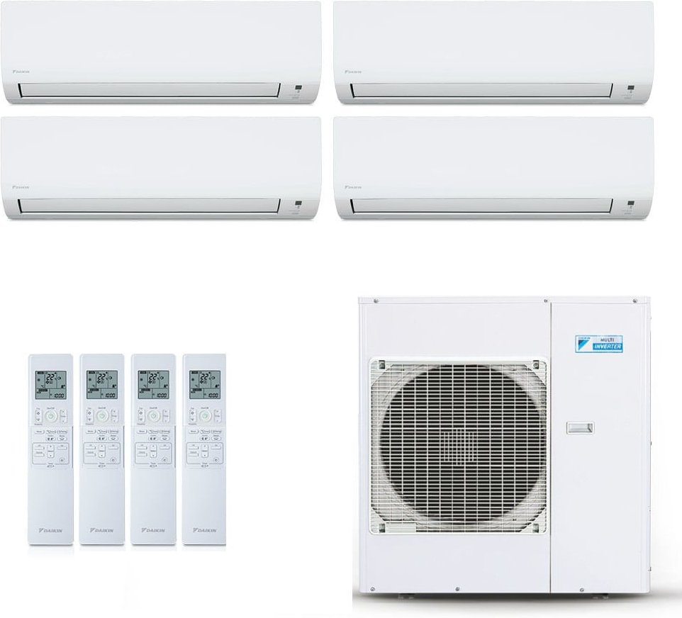 Imagem principal Ar-Condicionado Multi Split Inverter Daikin 38.000 BTUs (3x Evap HW 9.000 + 1x Evap HW 24.000) Quente/Frio 220V Branco Branco