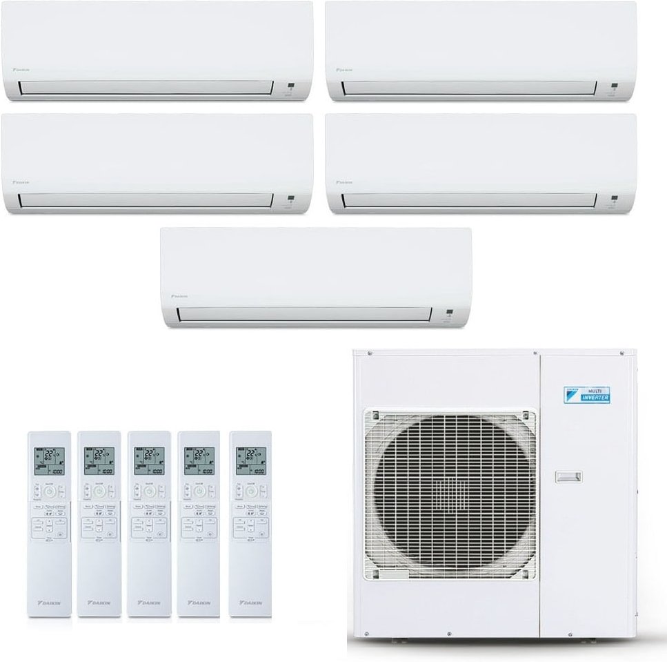Imagem principal Ar-Condicionado Multi Split Inverter Daikin 38.000 BTUs (3x Evap HW 9.000 + 2x Evap HW 12.000) Quente/Frio 220V Branco Branco
