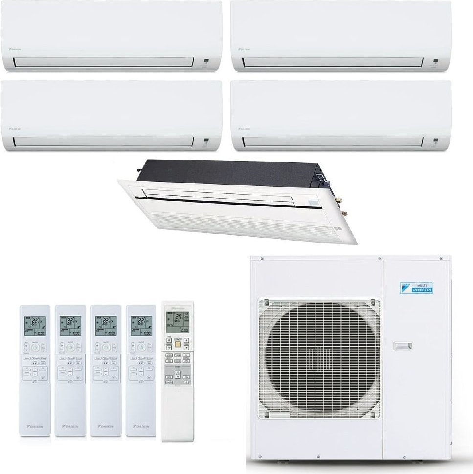 Imagem principal Ar-Condicionado Multi Split Inverter Daikin 38.000 BTUs (4x Evap HW 9.000 + 1x Evap Cassete 1 Via 18.000) Quente/Frio 220V Branco Branco