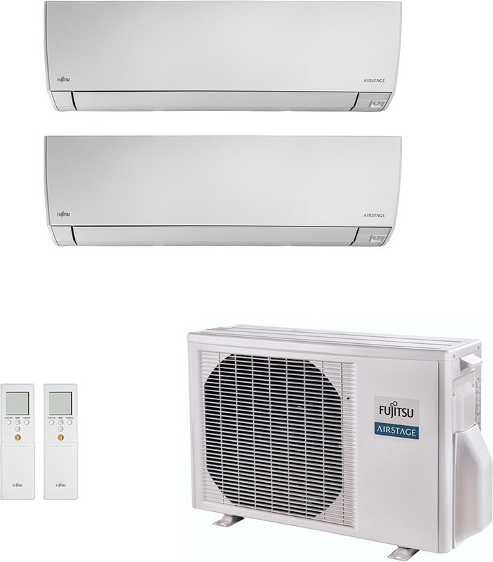 Imagem principal Ar-Condicionado Multi Split Inverter Fujitsu 14.000 (1x Evap HW 7.000 + 1x Evap HW 12.000) Quente/Frio 220V Branco Branco