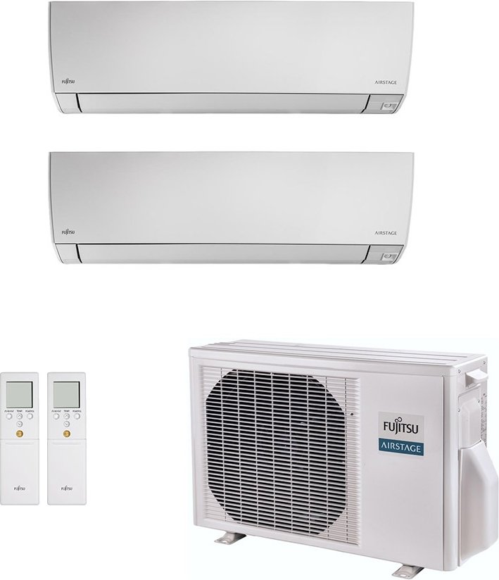 Imagem principal Ar-Condicionado Multi Split Inverter Fujitsu 18.000 BTUs (1x Evap HW Via 7.000 + 1x Evap HW 9.000) Quente/Frio 220V Branco Branco
