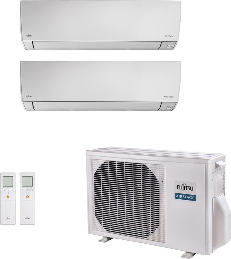 Imagem principal Ar-Condicionado Multi Split Inverter Fujitsu 18.000 BTUs (2x Evap HW 7.000) Quente/Frio 220V Branco Branco