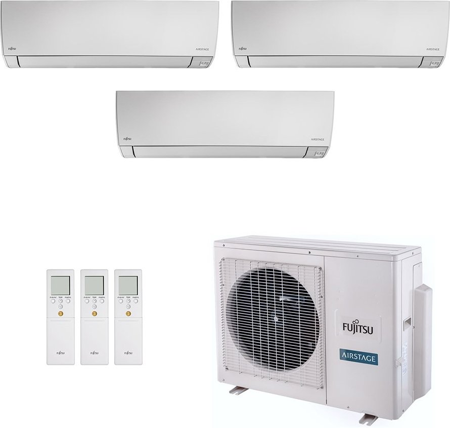 Imagem principal Ar-Condicionado Multi Split Inverter Fujitsu 18.000 BTUs (3x Evap HW 7.000) Quente/Frio 220V Branco Branco
