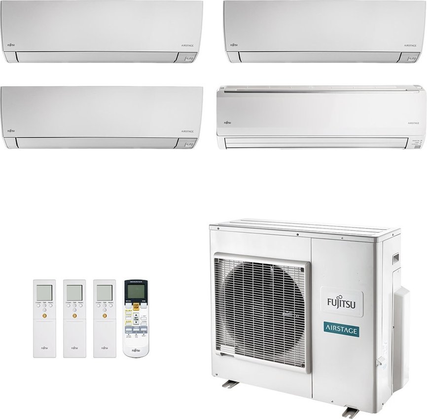 Imagem principal Ar-Condicionado Multi Split Inverter Fujitsu 35.000 (2x Evap HW 9.000 + 1x Evap HW 12.000 + 1x Evap HW 18.000) Quente/Frio 220V Branco Branco